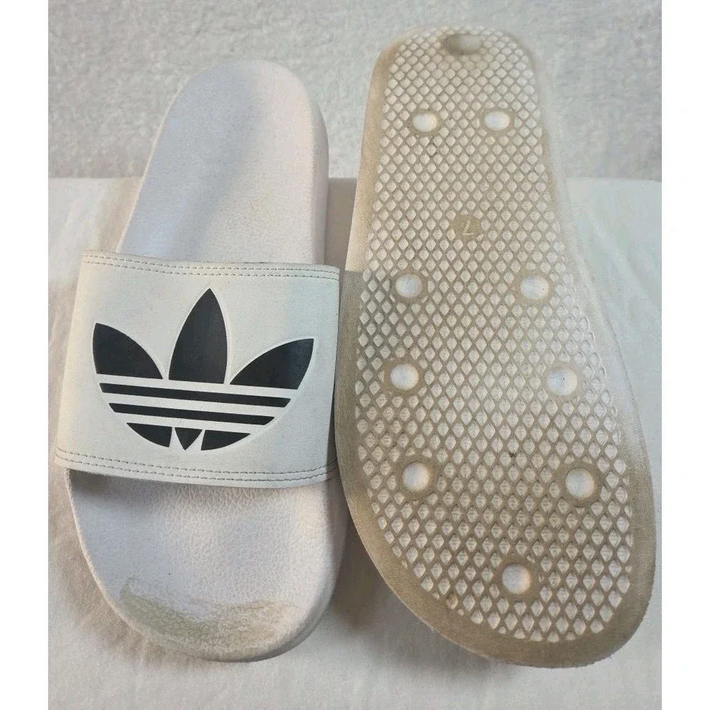Adidas Adilette Men's Lite Slide Sandals Size 7- White